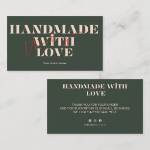 Handmade With Love Thank You Card Small Business