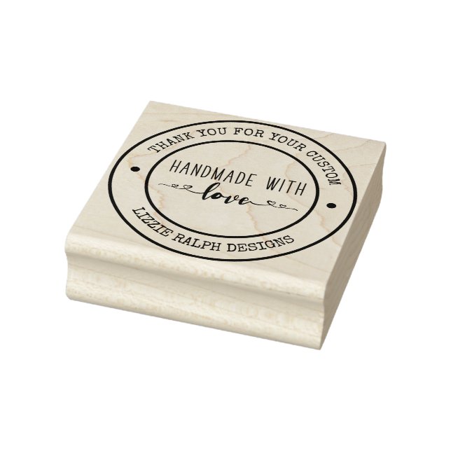 Handmade with Love Thank You Custom Rubber Stamp (Stamp)
