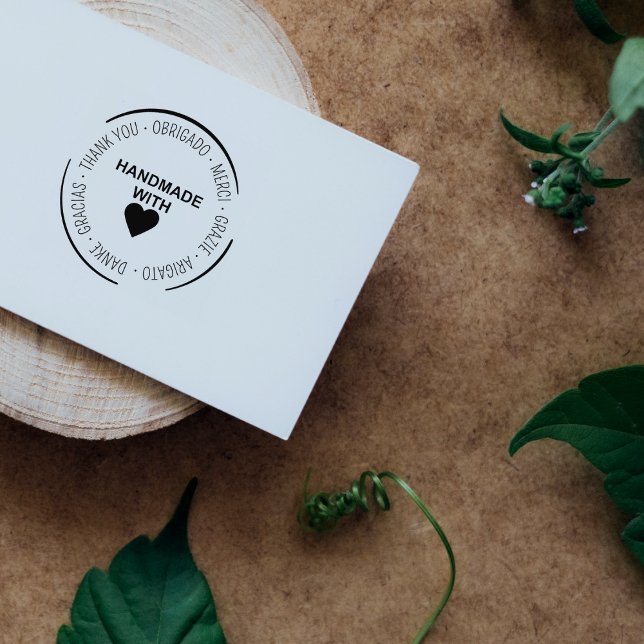 Handmade with Love Thank You Multilingual  Rubber Stamp (Creator Uploaded)