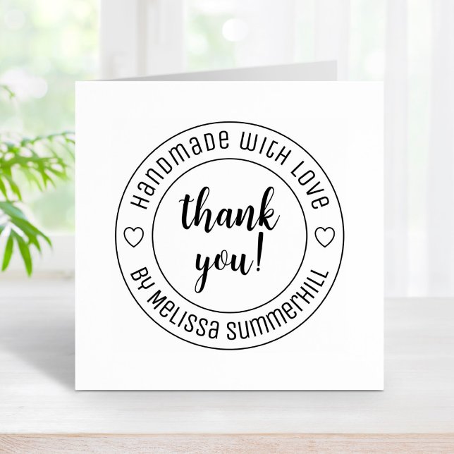 Handmade with Love Thank You Rubber Stamp (Creator Uploaded)