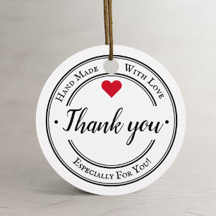 Handmade With Love Trendy Business Favour Tags