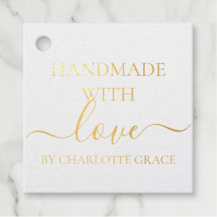 Handmade With Love Typography Personalised Favour Tags