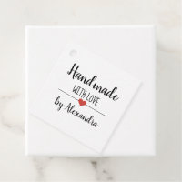 Handmade with love white script custom