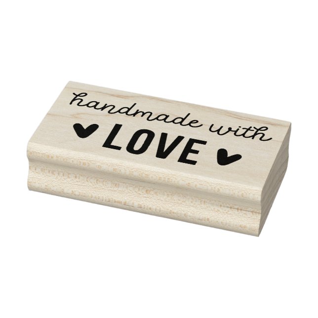 Handmade With Love Wooden Rubber Stamp (Stamp)