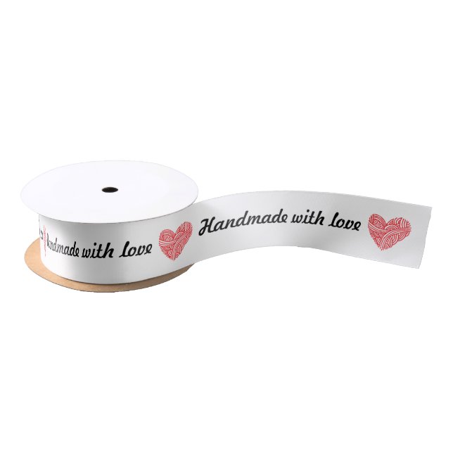 Handmade with Love Yarn Heart Crafts Satin Ribbon (Spool)