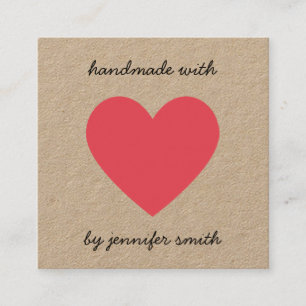 Handmade with Red Heart Earring Studs Display Card