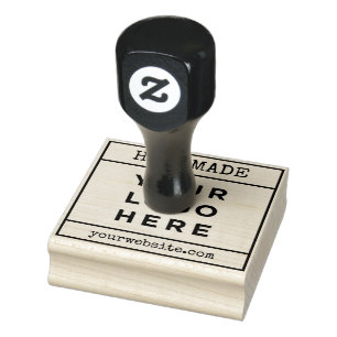 Handmade Your Business Logo Handled Rubber Stamp