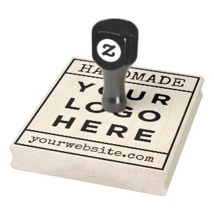 Handmade Your Business Logo Handled Rubber Stamp