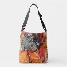 handpainted abstract paint bag