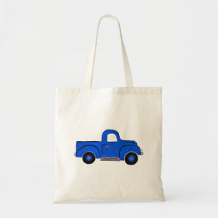 Handpainted Blue Truck Design Multi Purpose Tote Bag