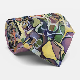 Handpainted Bold Abstract Contemporary Theme Tie