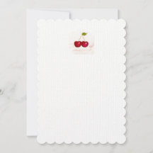 Handpainted CHERRIES on Elegant Paper Stationery