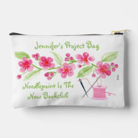Handpainted Cherry Blossom Needlepoint Zippered SM