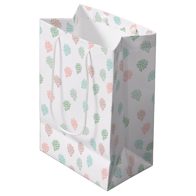 Handpainted Christmas Pine Cones Multicolor Medium Gift Bag (Front Angled)