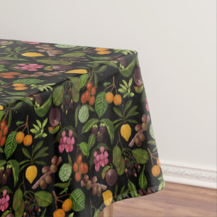 Handpainted Colourful Exotic Tropical Fruit Patter Tablecloth