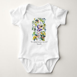 Handpainted Elegant Feminine Eyes Colourful Leaves Baby Bodysuit