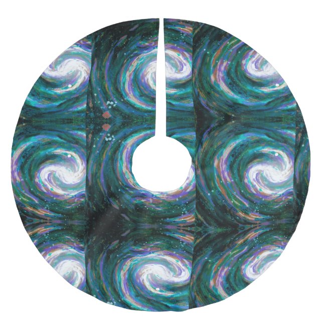 Handpainted Galaxy Brushed Polyester Tree Skirt (Front)