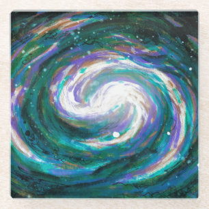 Handpainted Galaxy Glass Coaster