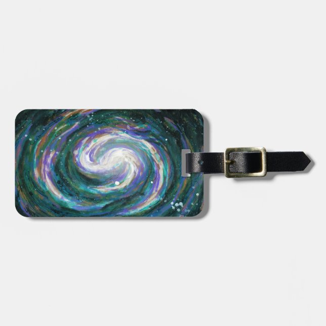 Handpainted Galaxy Luggage Tag (Front Horizontal)