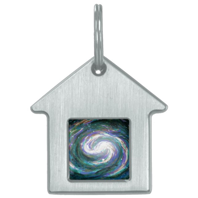 Handpainted Galaxy Pet Tag (Front)
