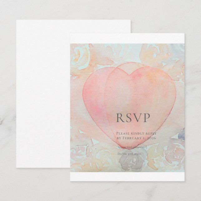Handpainted Goddess Heart RSVP Card (Front/Back)