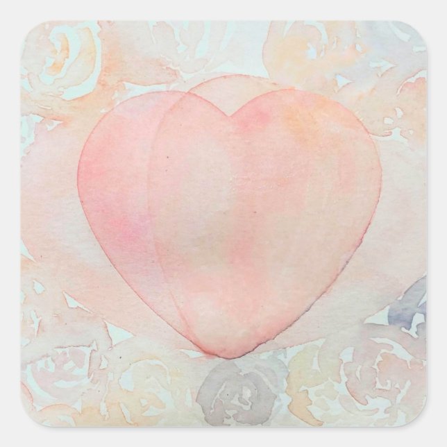 Handpainted Goddess Heart Square Sticker (Front)