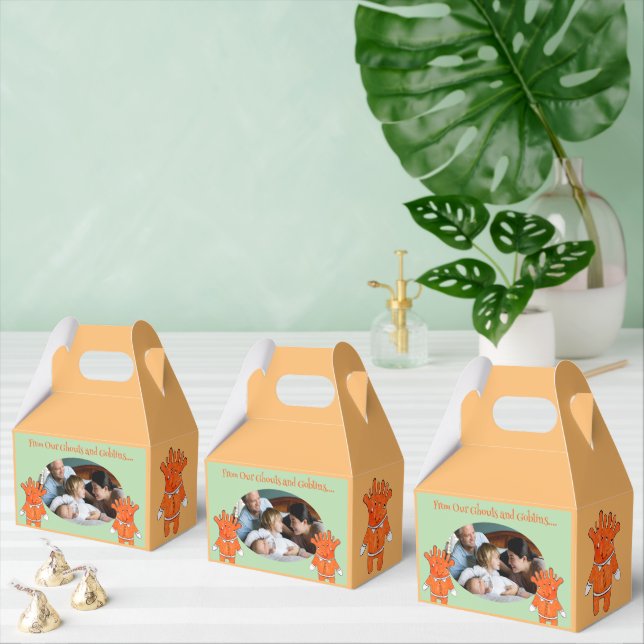 Handpainted Halloween Fun Ghouls Goblins PHOTO Favour Box (Multiple)