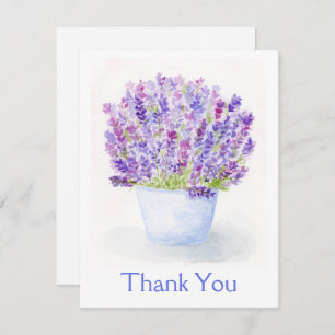Handpainted Loose Watercolor Lavender Floral  Card