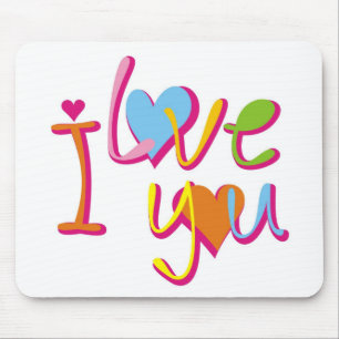 Handpainted Love Heart I Love You Mousepad