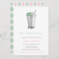 Handpainted Mint Julep Argyle Derby Bridal Shower