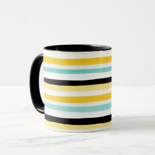 Handpainted Multicolor Horizontal Stripes Mug