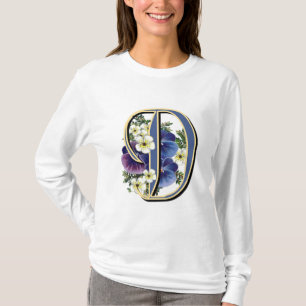 Handpainted Pansy IInitial - D T-Shirt