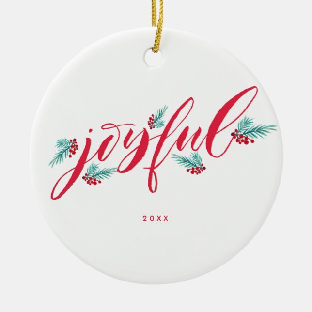 Handpainted Personalised Christmas Ornament (Front)