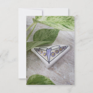 Handpainted Purple Butterfly on Santorini stone