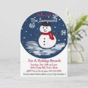 Handpainted Snowman PERSONALIZE Arch Invitation