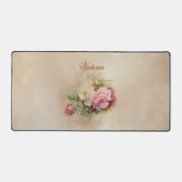 Handpainted Style Vintage Pink and White Roses