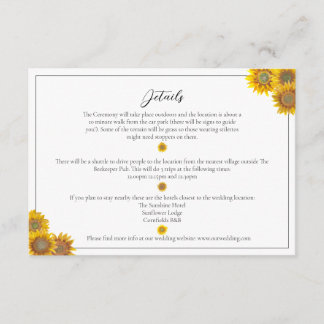 Handpainted Sunflower Enclosure Card