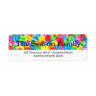 Handpainted watercolor baubles label return address label
