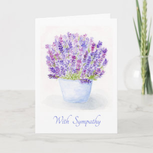 Handpainted Watercolor Lavender Floral SYMPATHY Note Card
