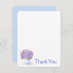 Handpainted Watercolor Lavender Floral THANK YOU Card