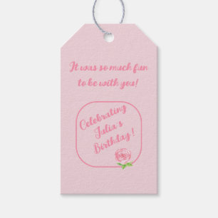 Handpainted Watercolor Rose BIRTHDAY Gift Tags