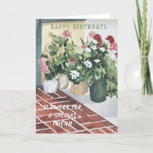HANDPAINTED WATERCOLOR SPECIAL FRIEND BIRTHDAY CARD