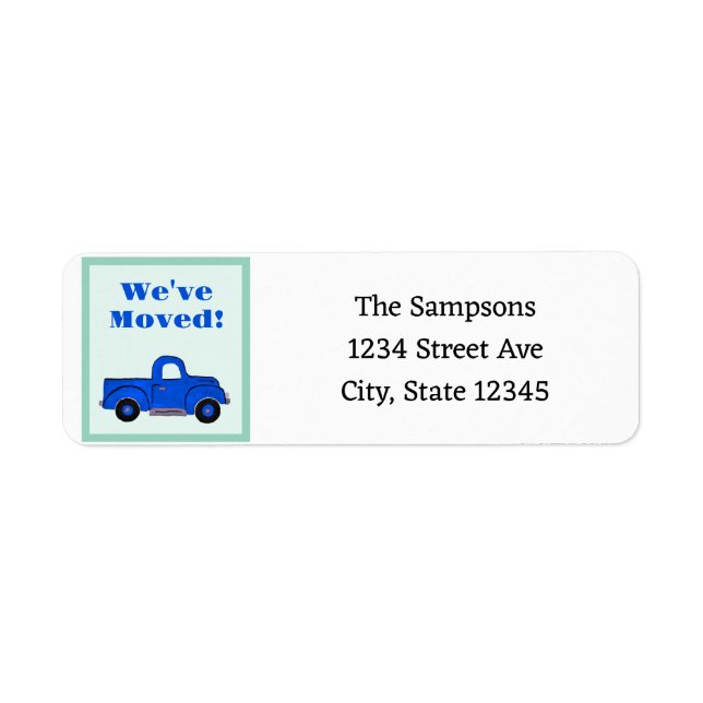 Handpainted We're Moving Announcement Return Address Label (Front)