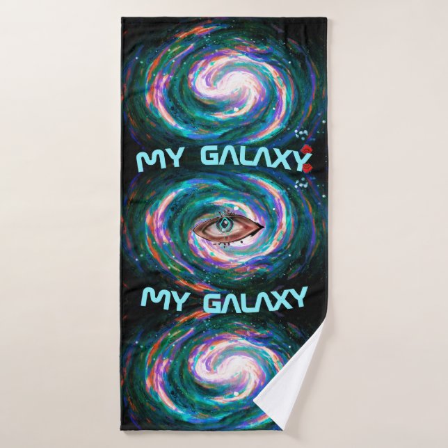 Handpainted Whirpool Galaxy with an Eye Bath Towel (Bath Towel)