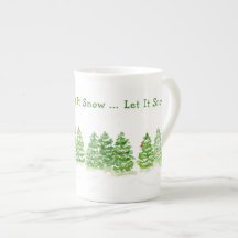 Handpainted Winter Trees Let It Snow