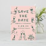Handpainting Funky Retro Contemporary  Save The Date<br><div class="desc">Handpainting Funky Retro Contemporary Save the Date</div>