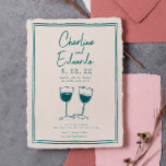 Handpainting Retro Contemporary Art Wedding Invitation<br><div class="desc">Retro Retro Handrawing Handwriting Wedding invitation</div>
