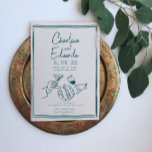 Handpainting Retro Contemporary Art Wedding Invitation<br><div class="desc">Retro Retro Handrawing Handwriting Wedding invitation</div>