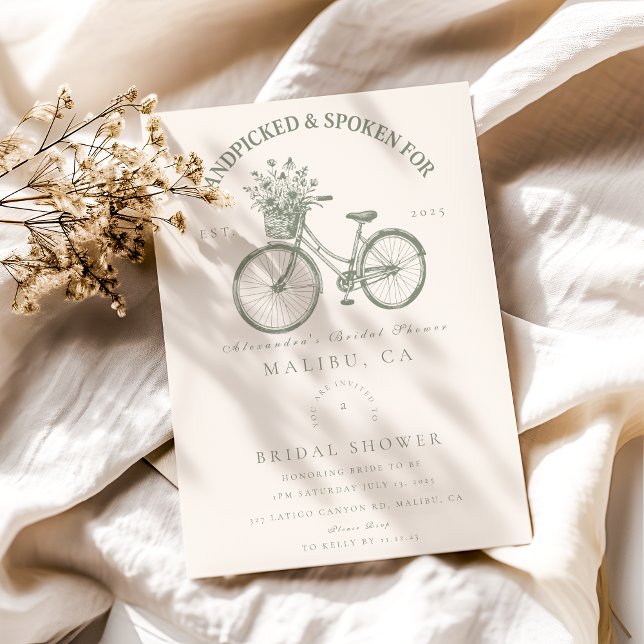 Handpicked Floral Bicycle Shower Invitation (Creator Uploaded)