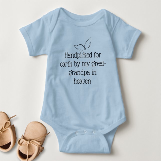 Handpicked For Earth By My Great Grandpa Blue Baby Bodysuit (Creator Uploaded)